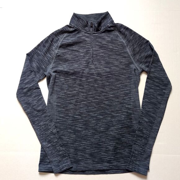 Under Armour Fitted Heat Gear 1/4 Zip Blue Pullover Run Gym Workout Top Womens S - Picture 1 of 10